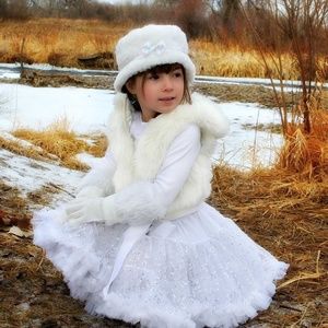 White with Silver Sequins Tutu Pettiskirt Easter Dress